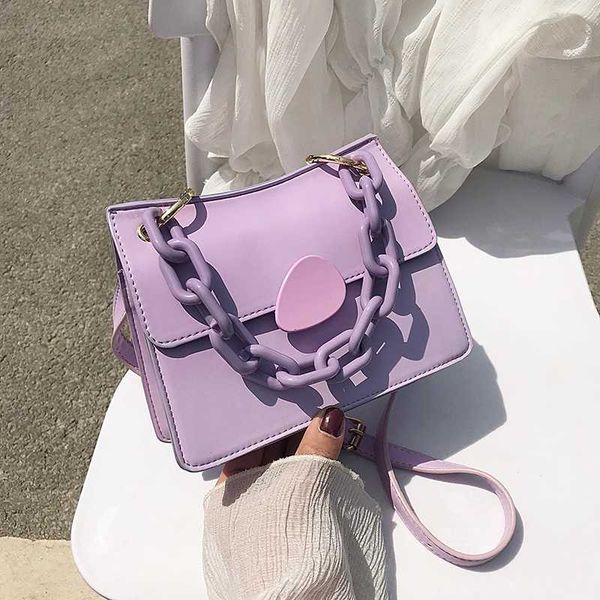 

candy color thick chain pu leather crossbody bags for women 2020 elegant shoulder handbags female travel cross body bag
