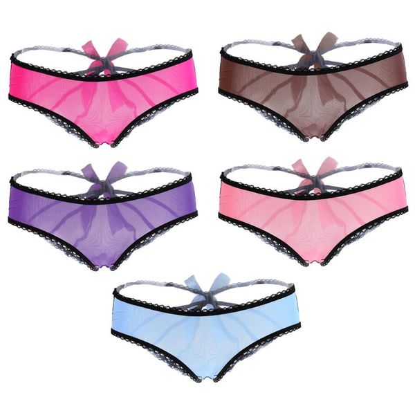 

23-29 inch) women thongs g-string panties t-back open knickers lingerie underwear - blue pink red purple brown, Black;pink