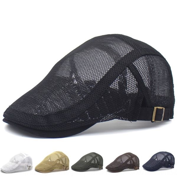 

mesh men's and women's casual cap korean fashion breathable beret beret simple light board forward hat tide, Blue;gray
