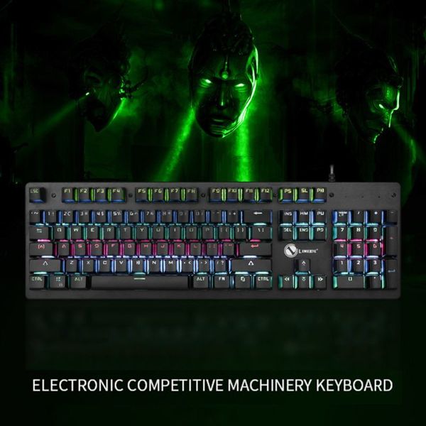 

wired mechanical keyboard rgb led backlit wired hover key cap gaming keyboard
