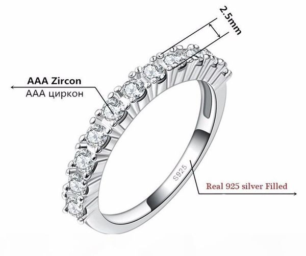 

e diamond ring fashion solid silver rings set cz diamond wedding rings for women pure 925 sterling silver ring jewelry r144, Slivery;golden