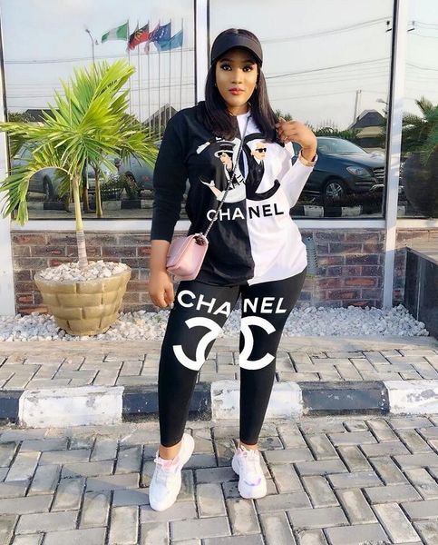 

plus size women clothing print tracksuit autumn summer two pieces set women t shirt trousers suit jogging sports suit streetwear l99, Gray