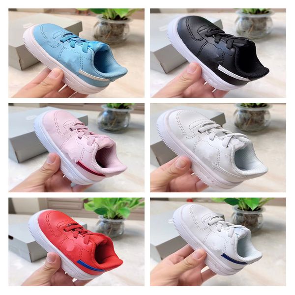 

2020 n.354 for boy girl cut low skateboarding af1 low type kids sports shoes baby air skate sneaker size eur22-35, Black