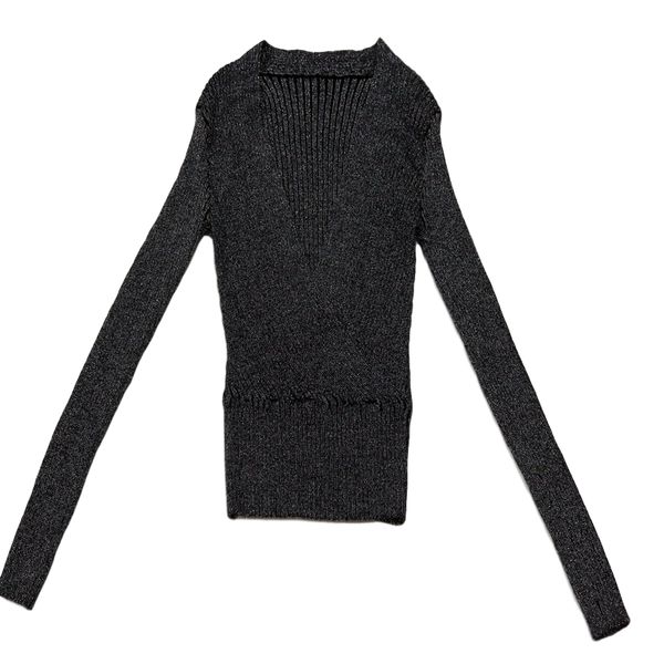 

длинные стрейч трикотаж с v-образным вырезом для дам, White