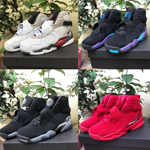 

2019 valentine's day red 8 vii 8s men basketball shoes aqua chrome countdown pack mens outdoor sports sneakers 8-13, White;red