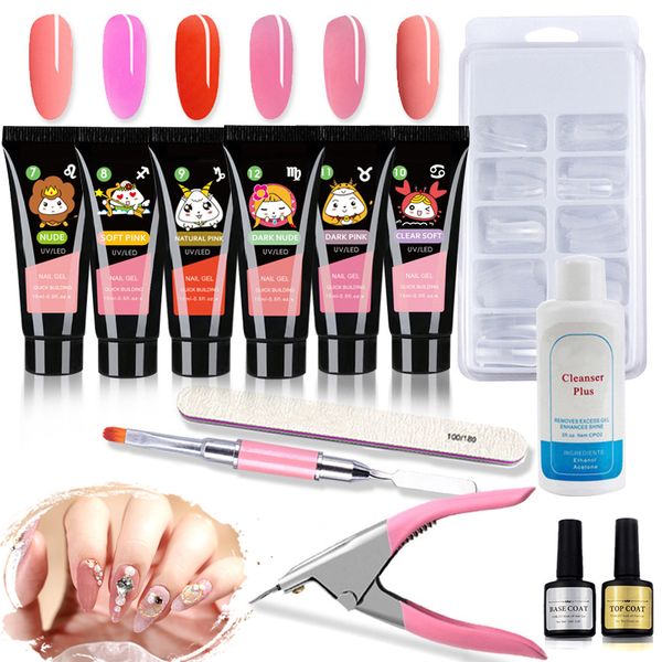 

nail art tools kit 15ml nail extension gel tips clips file brush fake nails scissors set wh998