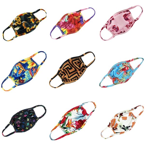 

new ot multi-den fa mask digital printing protective mask wit filter cip dustproof pm2.5 smog mask for#203, Black