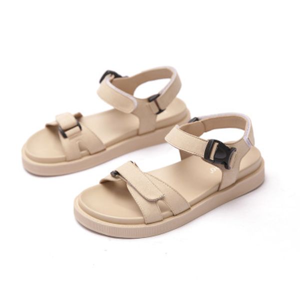 

sports sandals women's 2020 summer new all-match word belt sanding thick-soled casual large size sandals, Black