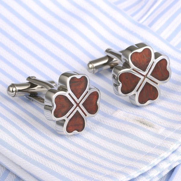 

2020 mahogany sleeve nails stainless steel cufflinks clover cuffs