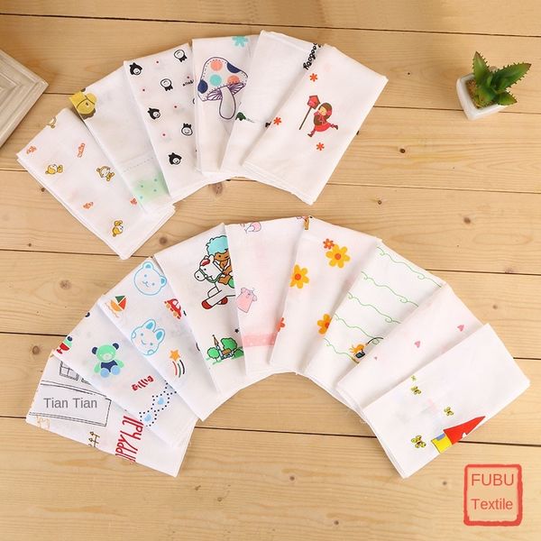 

new cartoon pure cotton towel saliva towel cotton children's small handkerchief children's fun printing handkerchief