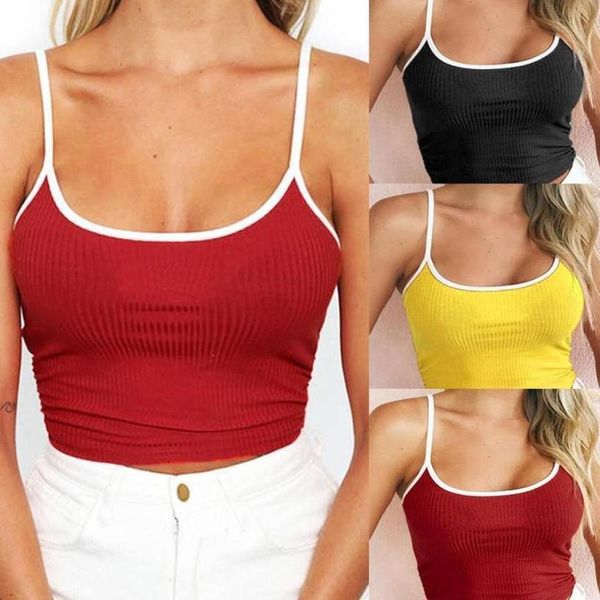 

t shirt adjustable shoulder straps sleeveless crop t shirt summer for women 2020ma7, White