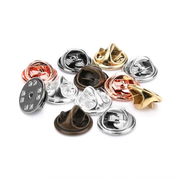 

100/pack copper plated round diy butterfly butterfly buckle about 11.5mm diy popular decorative clip material copper clip, Silver