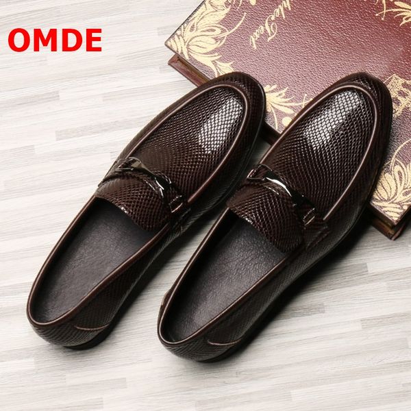 

omde patent leather men loafers british style slip on mens dress shoes soft soles casual man shoes breathable men's wedding shoe, Black