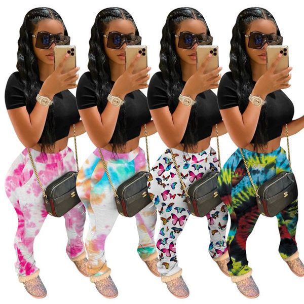 

women's 2020 autumn sporty tie dye print high waist sportswear workout running fitness gym yoga pants female clothes, White;red