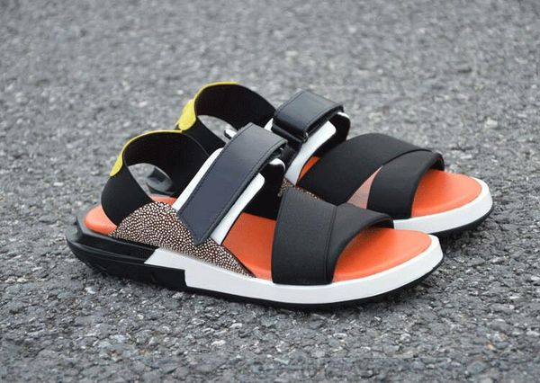 

37-46 luxury genuine size leather summer shoes men sandals fashion male sandalias beach shoes breathable men style slippers, Black