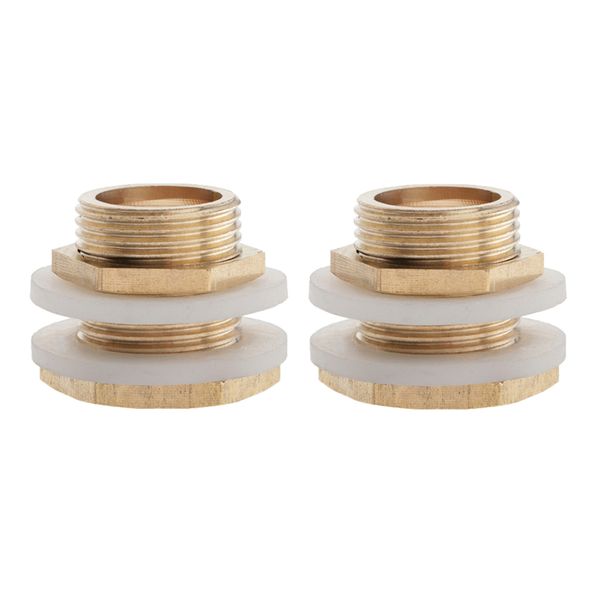

2pcs brass water tank connector bulkhead fitting with rubber ring dn20 31mm