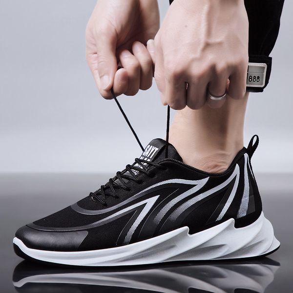

2020 new breathable sneakers men outdoor concise style casual shoes summer fashion zapatos de hombre trainers flat sport shoes, Black