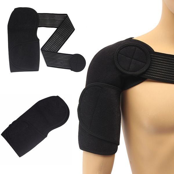 

регулируемый эластичный плечо поддержки brace баскетбол arm sleeve men безопасность спорт гвардии корректор осанки назад protector7, Black;blue