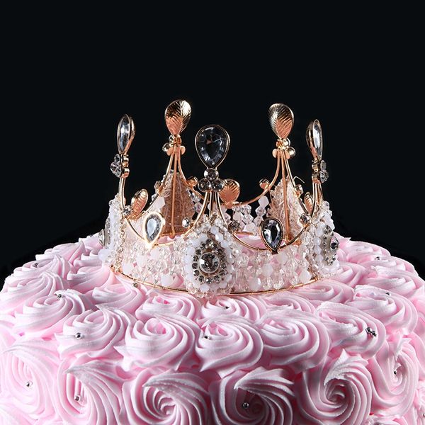 

2019 selling children's cake ornaments crown korean style all-match girls accessories head crown headdress dress accessories, Slivery;white