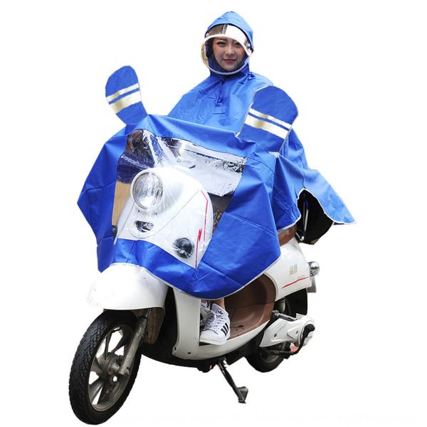 

yl thickened oxford cloth cloak oxford cloth electric poncho raincoat safety luminous double brim raincoat, Black