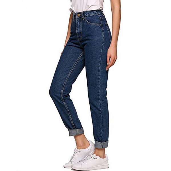 

women pencil denim pants high waist jeans woman casual vintage jeans streetwear light blue