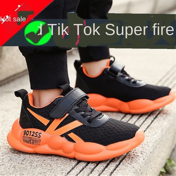 

sneakers children's season boys' sports 2020 new mesh breathable children's shoes men's autumn mesh shoes, Black