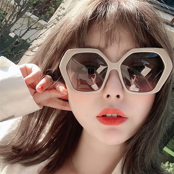 

2020 hexagon oversized sunglasses women polygon eyeglasses sun glasses female lentes de sol mujer eyewear, White;black