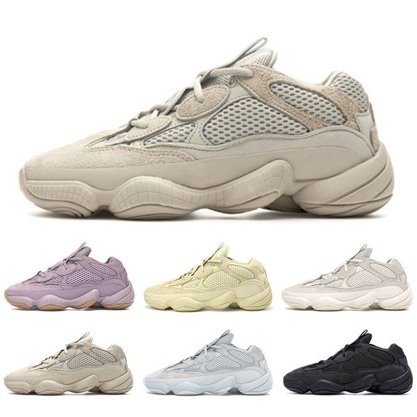 

500 kanye shoes soft vision super moon yellow utility black salt running shoe mens womens sneakers runners size 36-45 wholesale