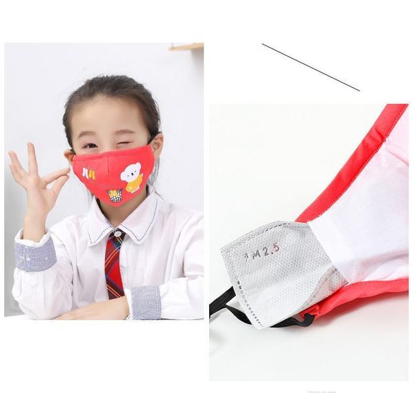 

pm25 детская маска моющийся и многоразовые мультфильм медведь чистый хлопок ткань пыле- и активированный уголь маска bbckx e2008