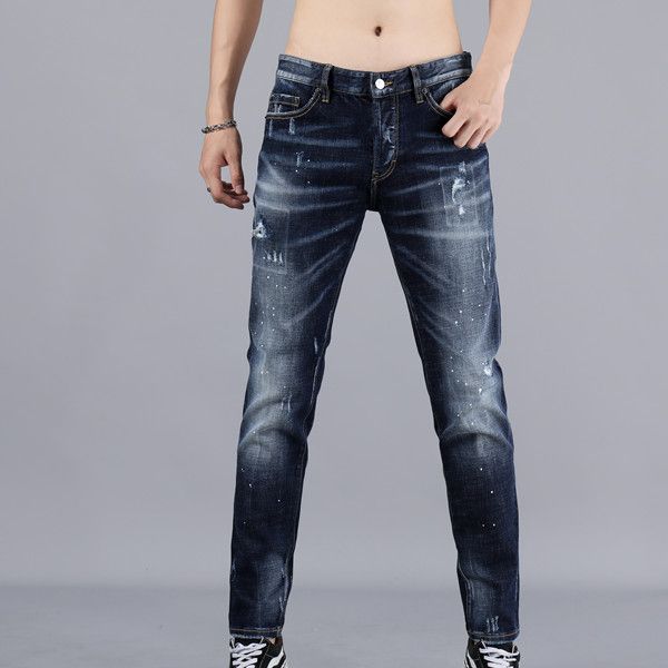 

new men's trendy denim trousers in 2020 designed by fashion masters are available in a variety of colors, Blue
