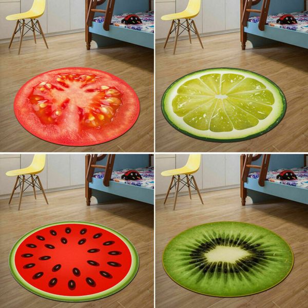 

anti slip furit rug kid sitting carpet 3d print kitchen bathroom door round mat