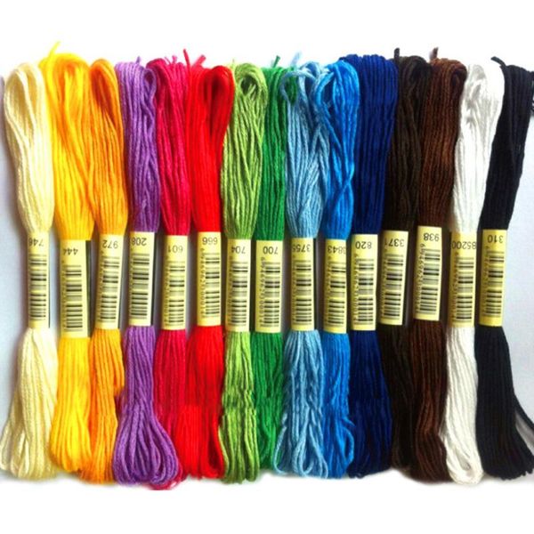 

50pcs color random embroidery 6-cord-thread diy cross-stitch stitching sewing cotton thread, Black;white