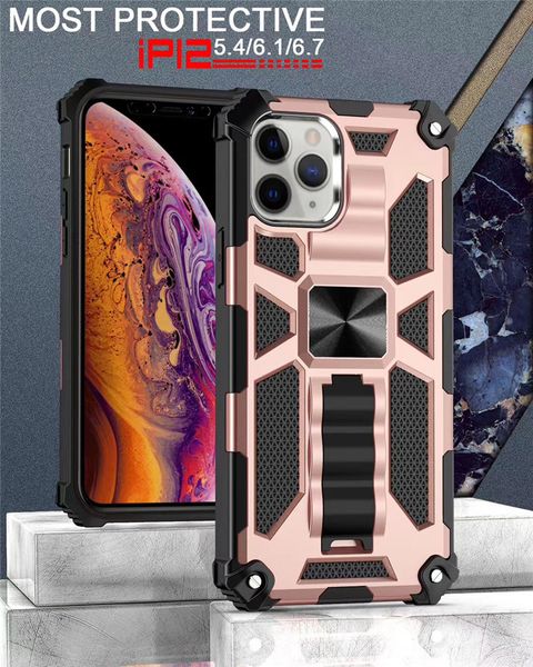 

for iphone 12 case hybrid shockproof armor stand case for iphone 12 pro max 11 pro max xs xr x 6 7 8 plus ring magnetic car holder cover