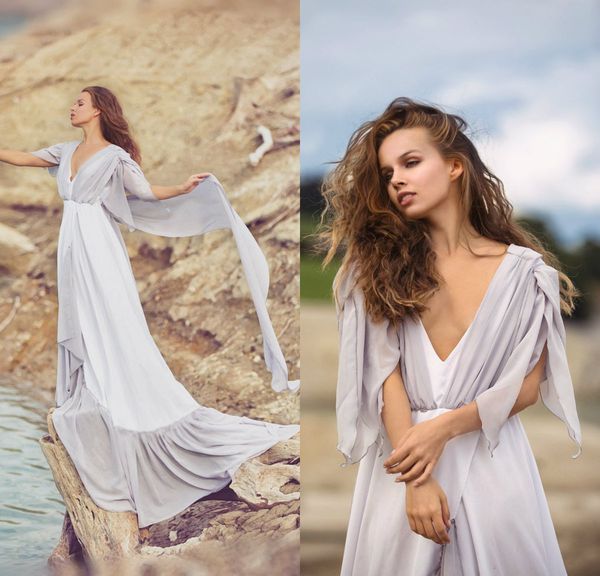 

women wedding sleep wear v-neck tulle night robes lingeries woman sweep length wedding night dress bathgowns, White