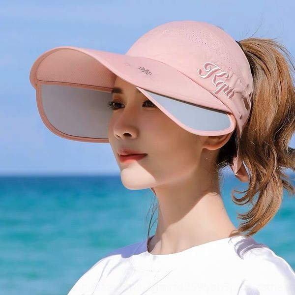 

big sunscreen bicycle sunscreen brim outdoor cycling sun hat female korean all-match adjustable uv-proof sun hat, Blue;gray