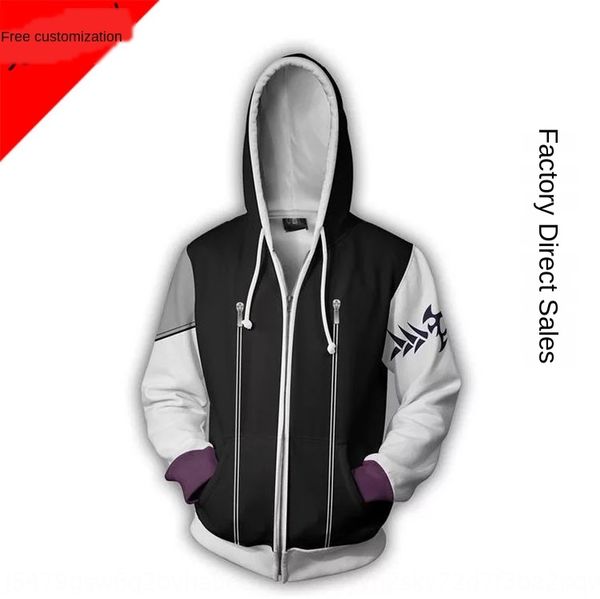 

prrjt gray 3d japanese demon's tail hooded zipper men's gray sweater sweatshirt 3d japanese demon's tail hooded zipper sweats, Black