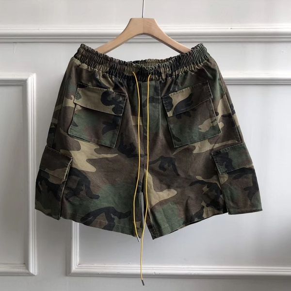 

street tide rhude rhud 2020 drawstring camouflage multi-pocket beach pants and shorts drawstring casual shorts beach pants