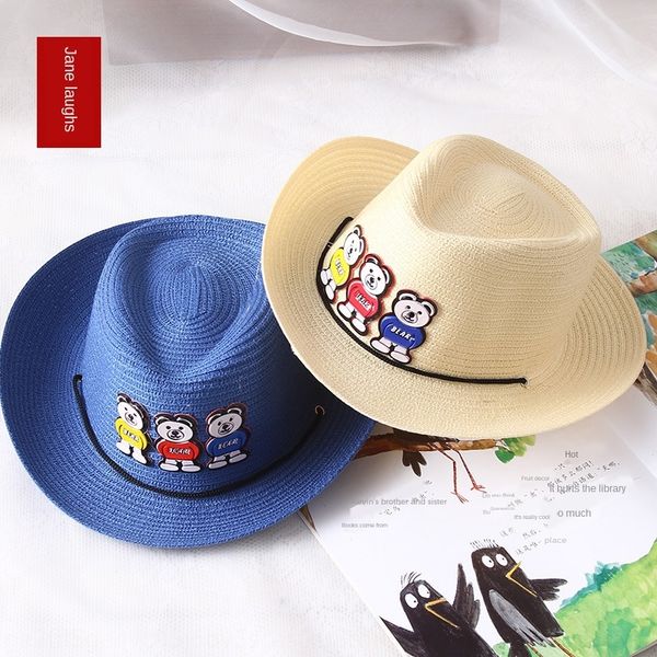 

2019 children's cowboy boys' baby sun bear cute sun hat outdoor cowboy hat, Yellow