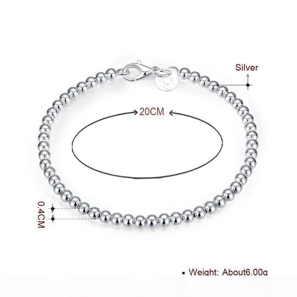 

r diamond ring luxury jewelry original 925 sterling silver bracelet for women silver bead bracelet fashion bangle h198, Golden;silver