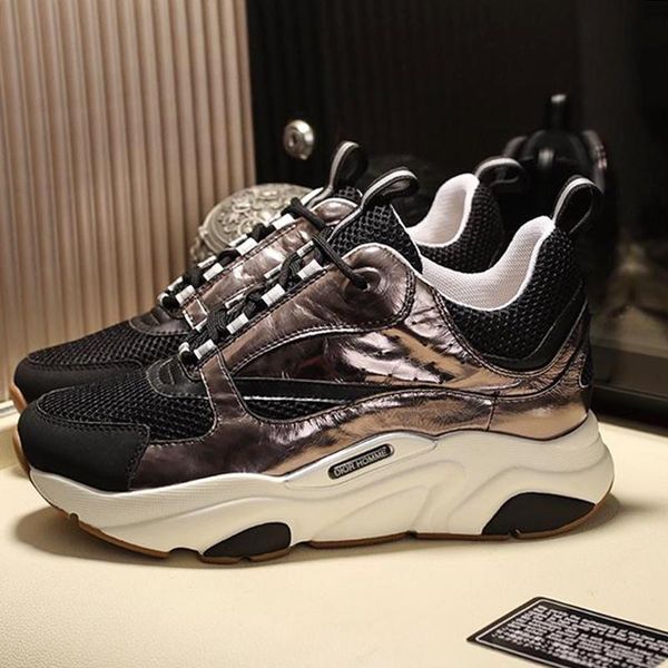 

mens shoes b22 canvas and calfskin sneaker breathable lightweight lace -up men shoes luxury vintage autumn and winter shoes, Black