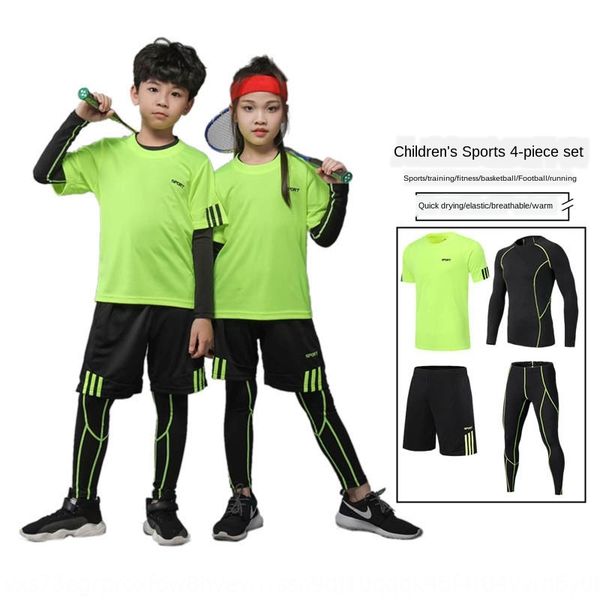 

ufydn children's tights training tights football running fitness clothes boys' quick-drying clothes basketball football suit base, White;black