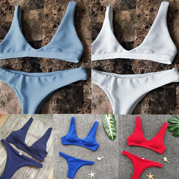 

thong bikini set 2020 women swimwear high-quality fabrics push up swimsuit women bathing suit padded bikini solid, White;black