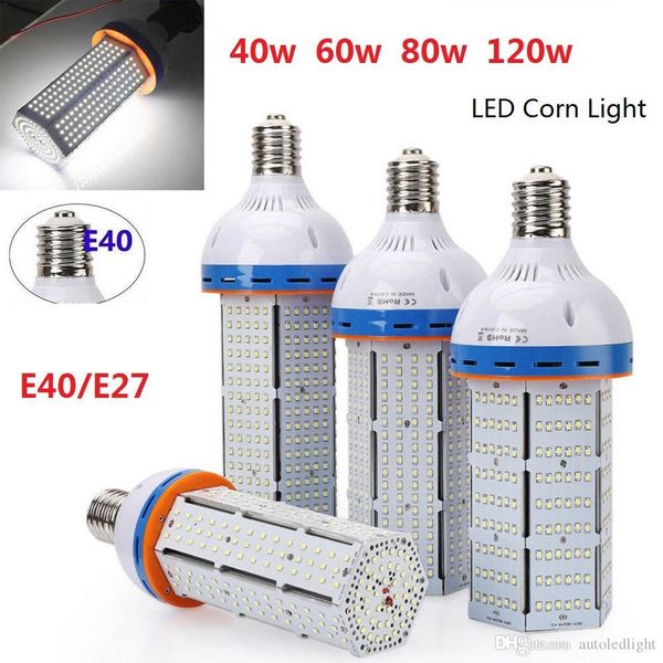 

led corn bulb e27 e40 60w 80w 100w 120w led corn light 360 angle smd 2835 led lamp lighting ac 85v-265v