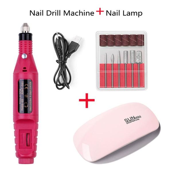 

nail drill & accessories electric machine and lamp combination apparatus for manicure cutter