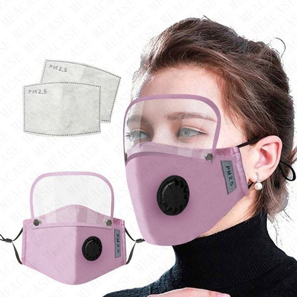 

cotton breather valve men women full face masks with filters dustproof breathability detachable face mask cover boutique dhl sale d71507, Black;white
