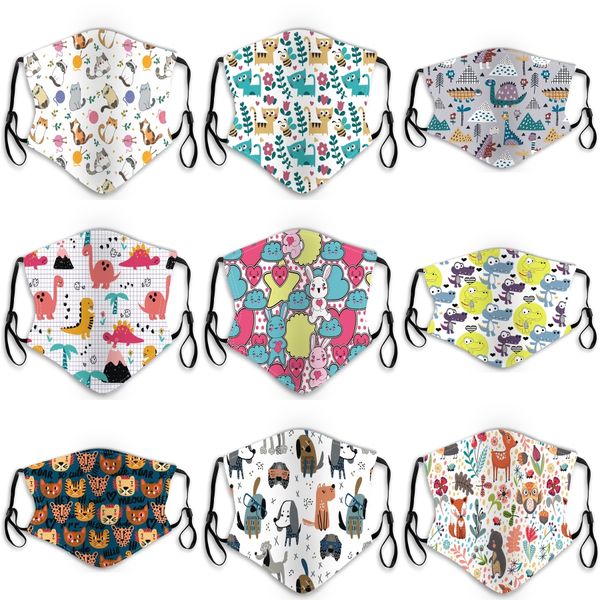 

leopard pm2.5 face masks with breathable valve washable dustproof adjustable mask printing cotton face mouth masks rra3326#721