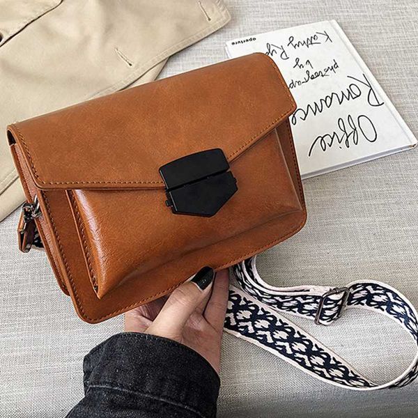 

vintage flap bag wide shoulder strap clutches women leather handbags and purse ladies crossbody clutch bag solid handle bags