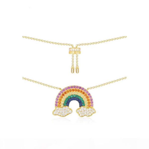 

e new fashion women earrings yellow gold plated cz rianbow earrings for girls women for party wedding nice gift, Golden;silver