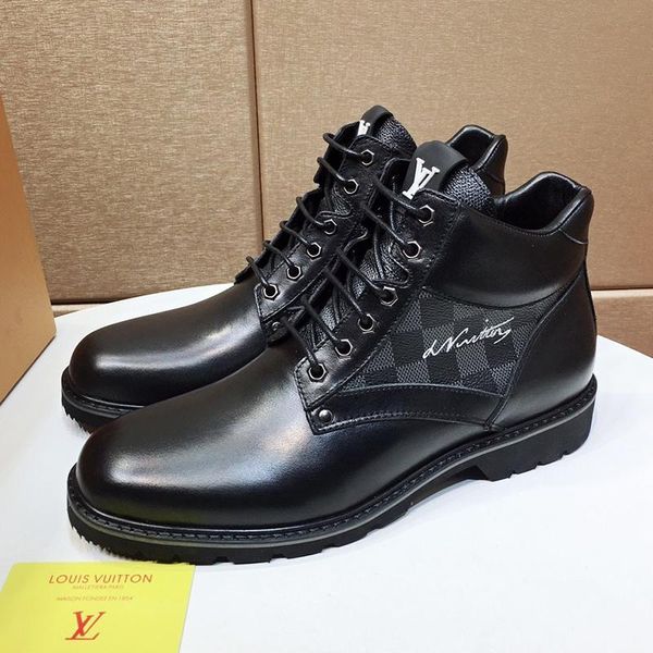 

fast delivery oberkampf ankle boot mens shoes scarpe da uomo di lusso fashion footwears plus size lace -up comfortable men boot, Black