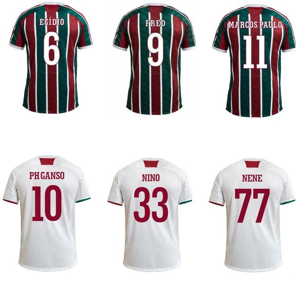 

2020 21 camisetas de futbol fred henrique phganso marcos paulo nino nene soccer jerseys home away football shirt men jerseys, Black;yellow